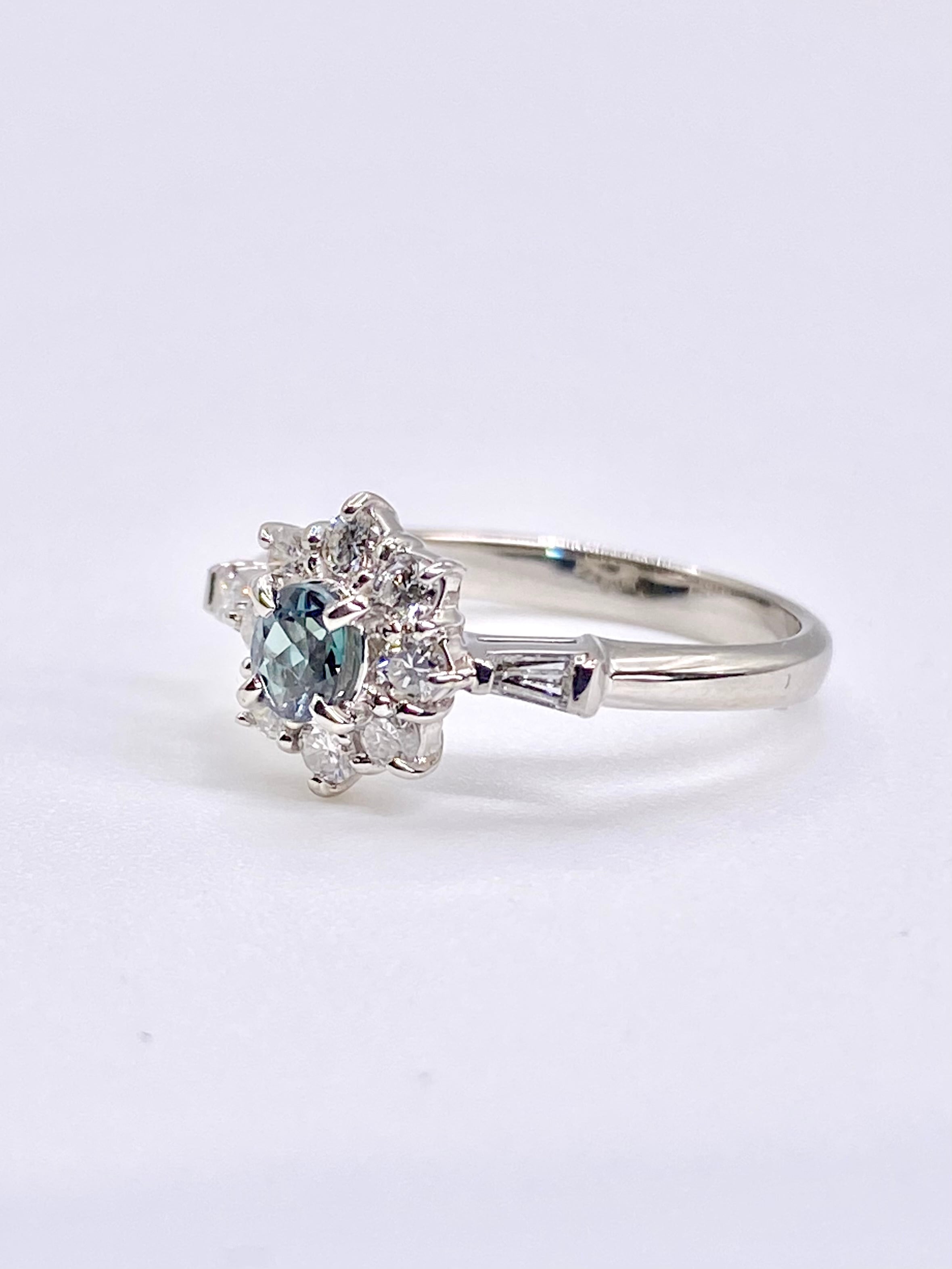 アレキサンドライト 0.194ct / ダイヤモンド 計0.31ct Pt900 リング 8