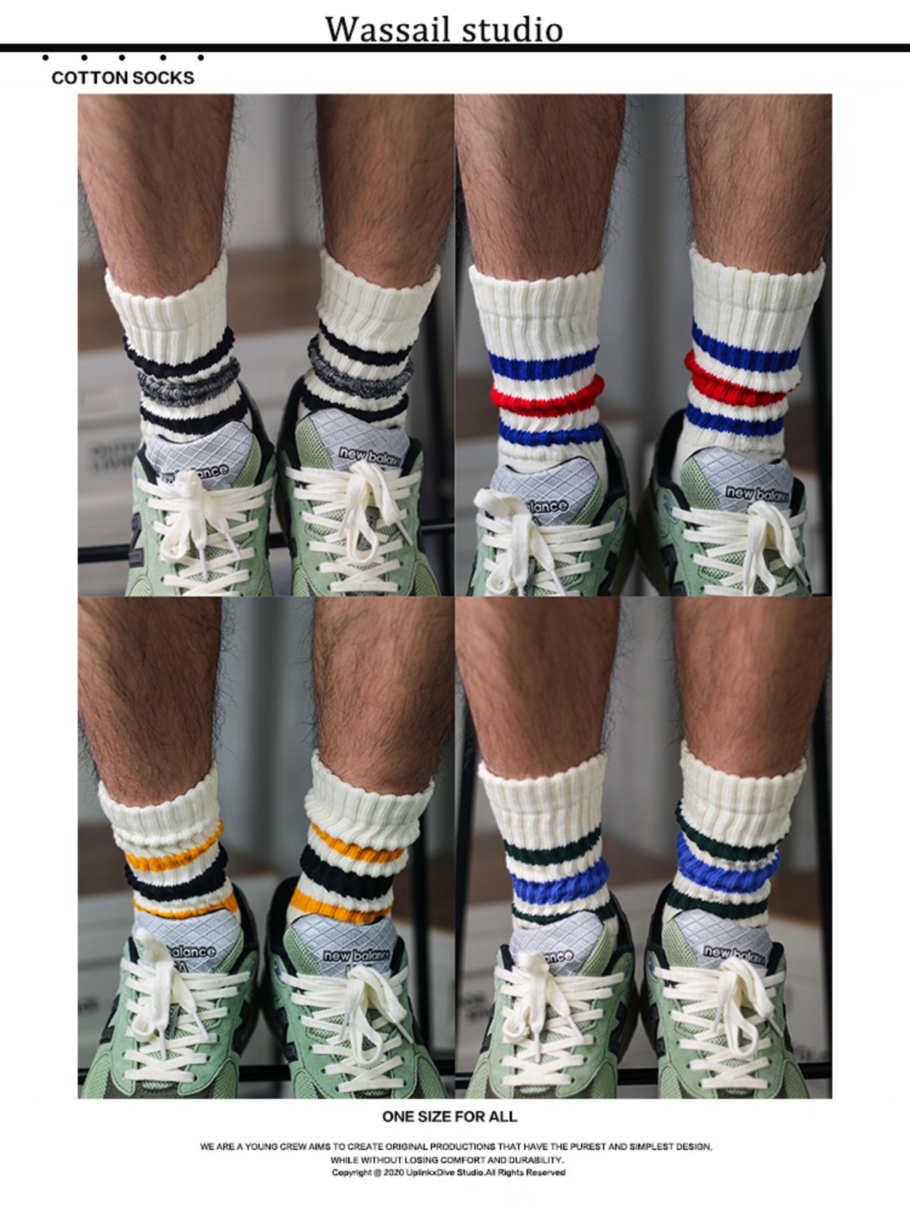 Retro Line Crew Socks / レトロラインクルーソックス