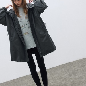 hooded long parka T3586