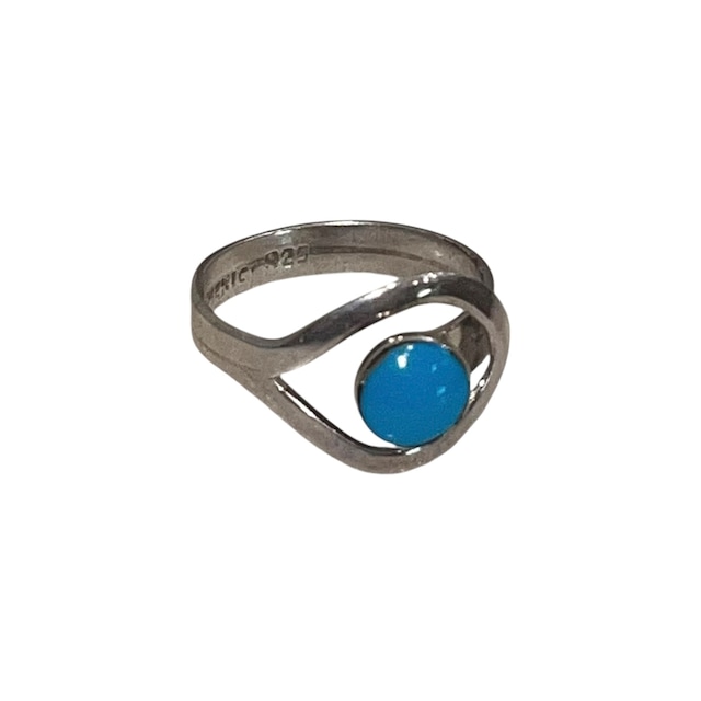 vintage silver turquoise ring made in mexico