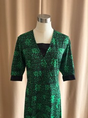 green & black retro modern dress-4841-8
