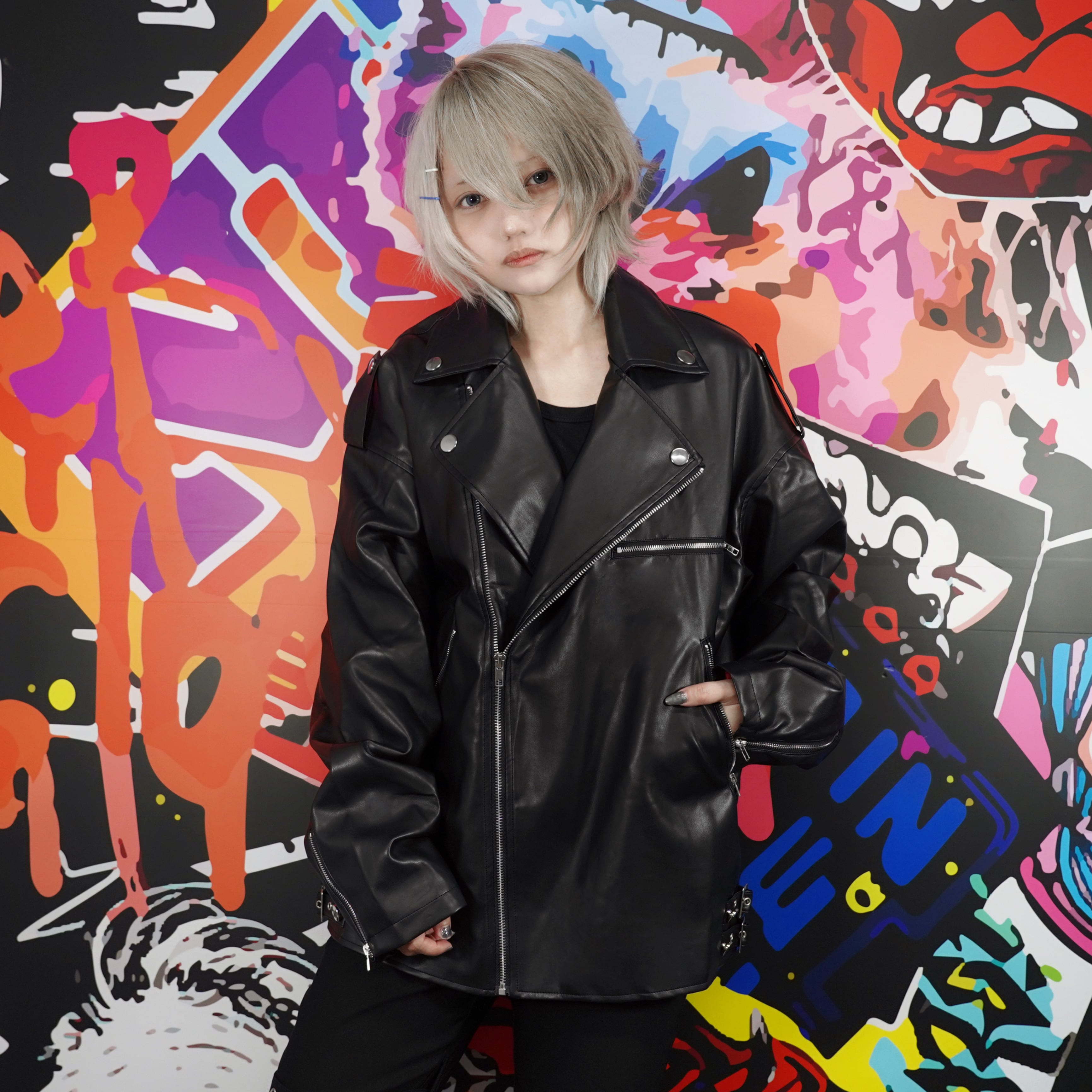 BLOOD LINER PU LEATHER JACKET | NIER CLOTHING