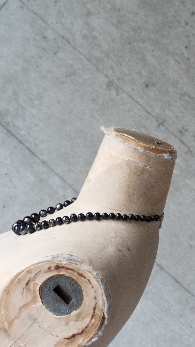 unknown 1980s Black ceramic beads necklace