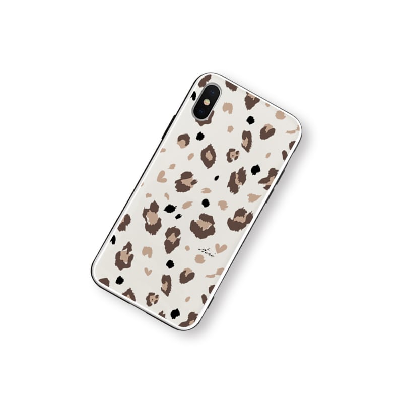Leopard♡ ヒョウ柄×ハート 強化ガラスケース iPhoneケース | LUCK OUT