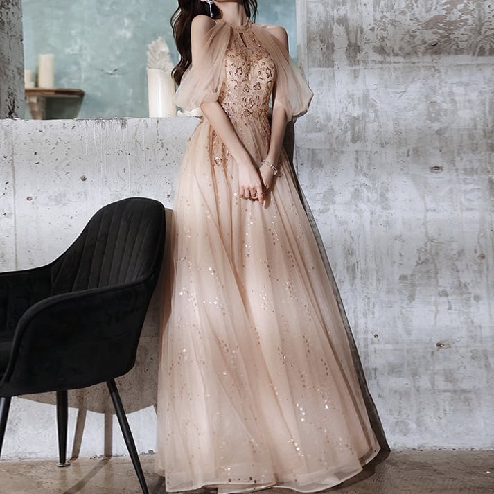 【T】ホルターネックロングドレス✦ ホルターネック ロングドレス D1113 | 演奏会・ステージ・パーティー