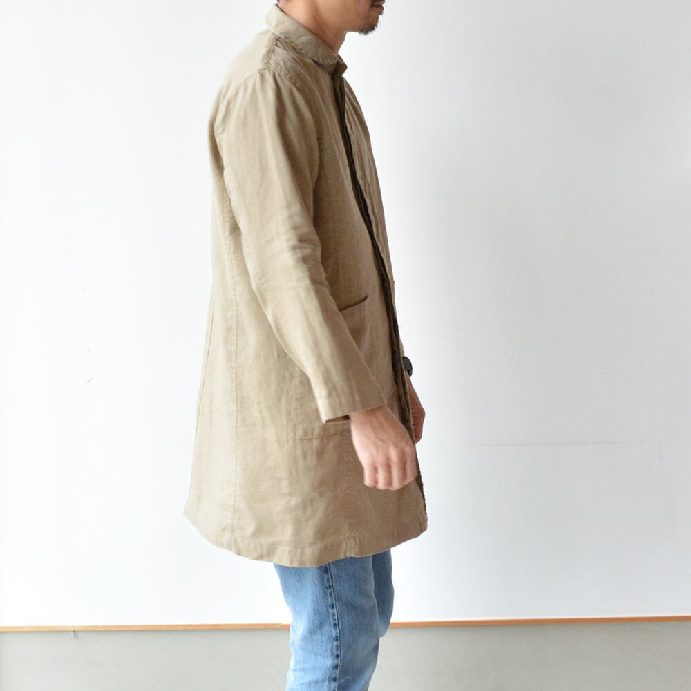 リネン RINEN 40/1リネン平織ガーデンコート(R24003)ベージュ 2size  
