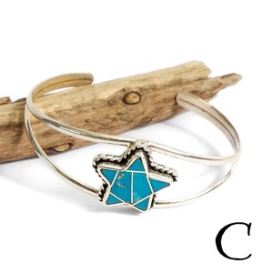 【INDIAN JEWELRY インディアンジュエリー】Navajo Turquoise star bangle James Maygoats ナバホ ターコイズスターバングル ジェームス・メイゴート作