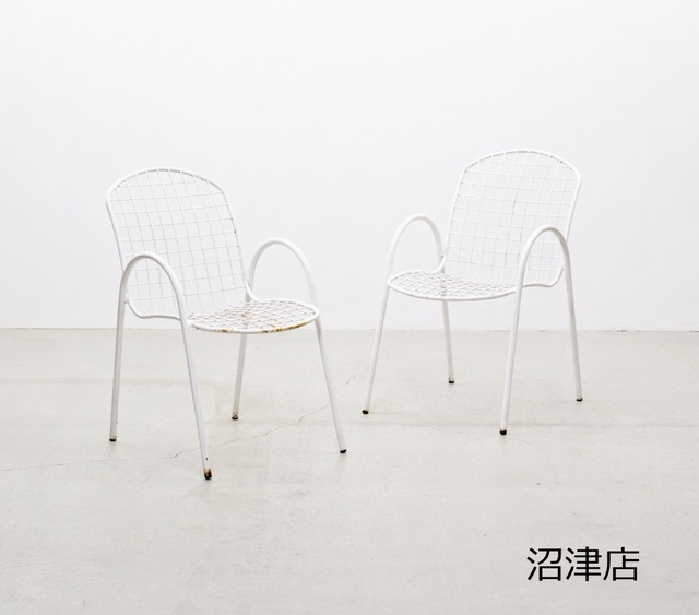 【沼津店】在庫2脚 ガーデン ワイヤーチェア ダイニングチェア 椅子 アイアン 屋外 ヴィンテージ PJT07039