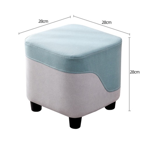スツール ロータイプ 高さ28cm 水色 白 正方形 四角 椅子 腰掛け 玄関 リビング イス チェア 足置き オフィス 北欧 おしゃれ