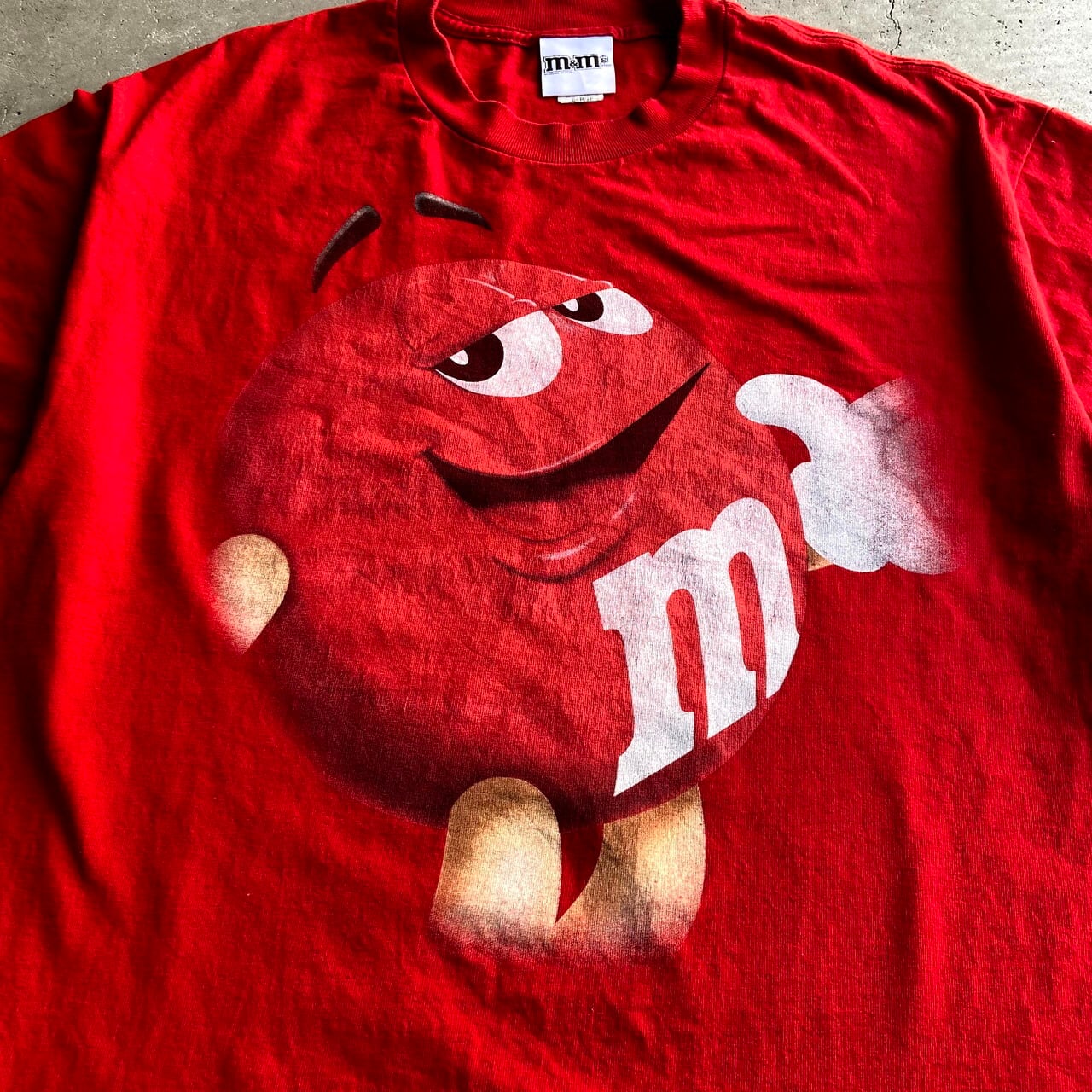 m&m's エムアンドエムズ キャラクタープリントTシャツ メンズL 古着 レッド 赤色【Tシャツ】【SA2204】 | cave  古着屋【公式】古着通販サイト