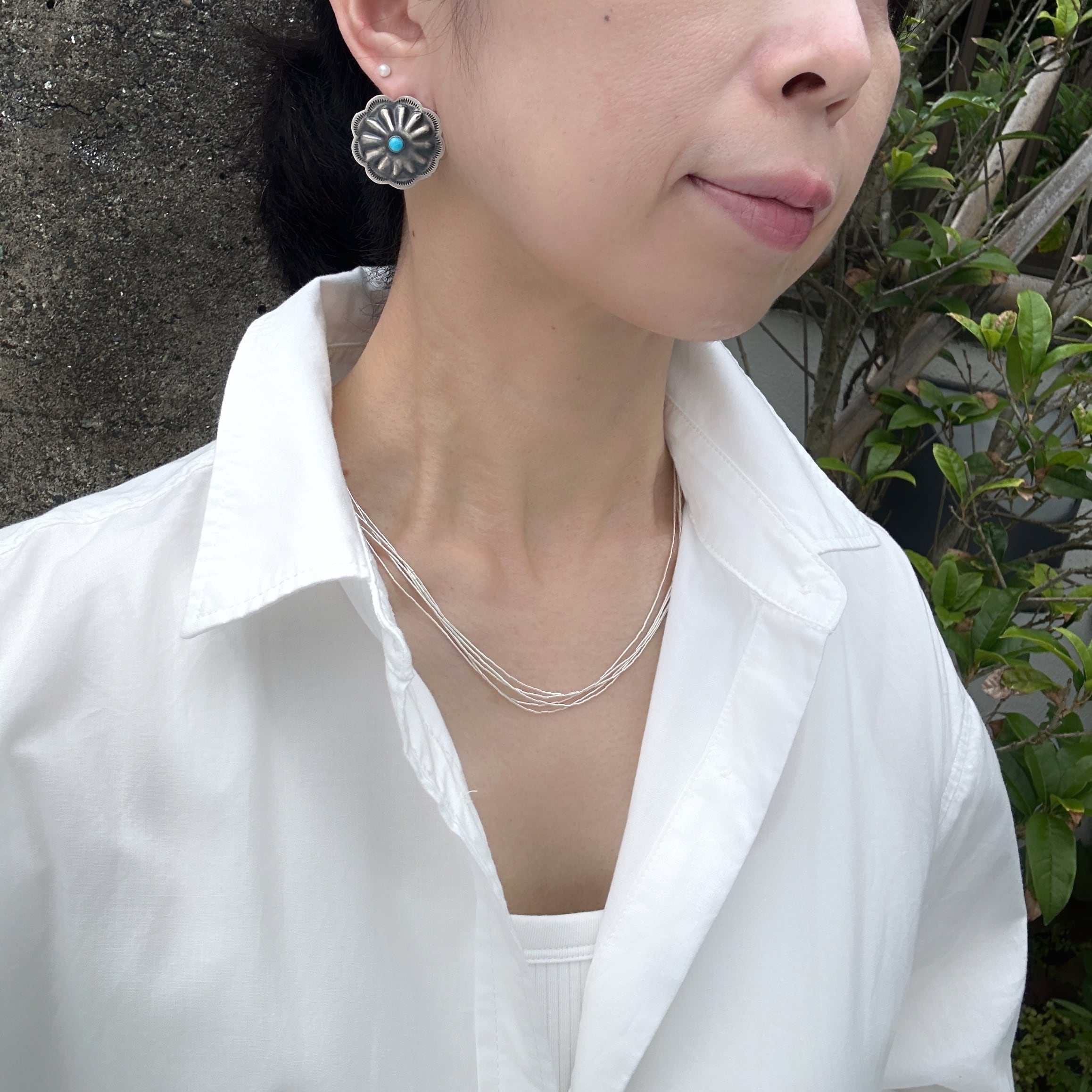 Indian Jewelry》 ターコイズ センター イン コンチョ ピアス | 【公式