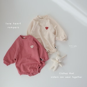 【即納】love heart rompers
