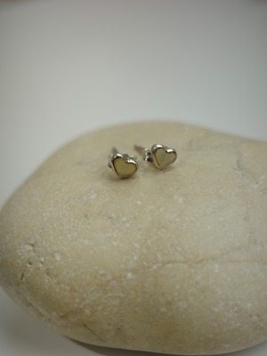 <vintage silver925>MOP petit heart pierce