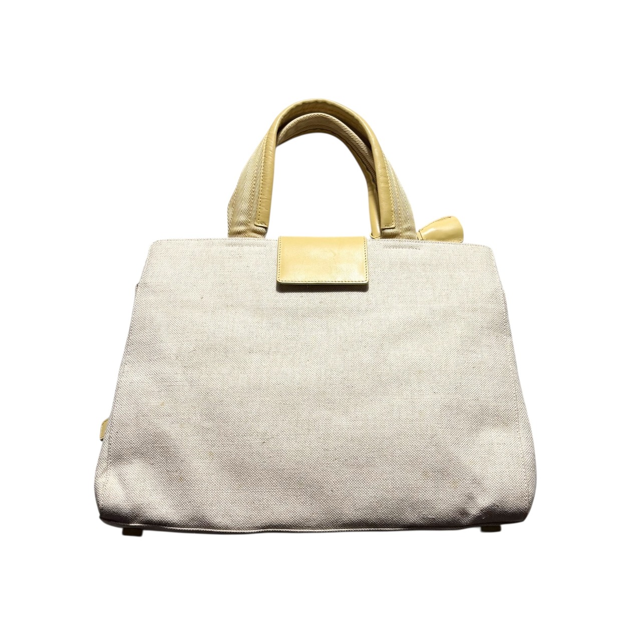 PRADA canvas × leather tote bag