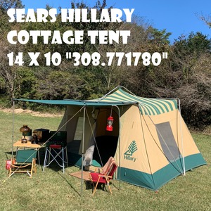 シアーズ ヒラリー コテージテント SEARS HILLARY COTTAGE TENT 14x10 "308.771780" ビンテージ コットンテント 完全オリジナル 使用回数少ない美品 取説付き