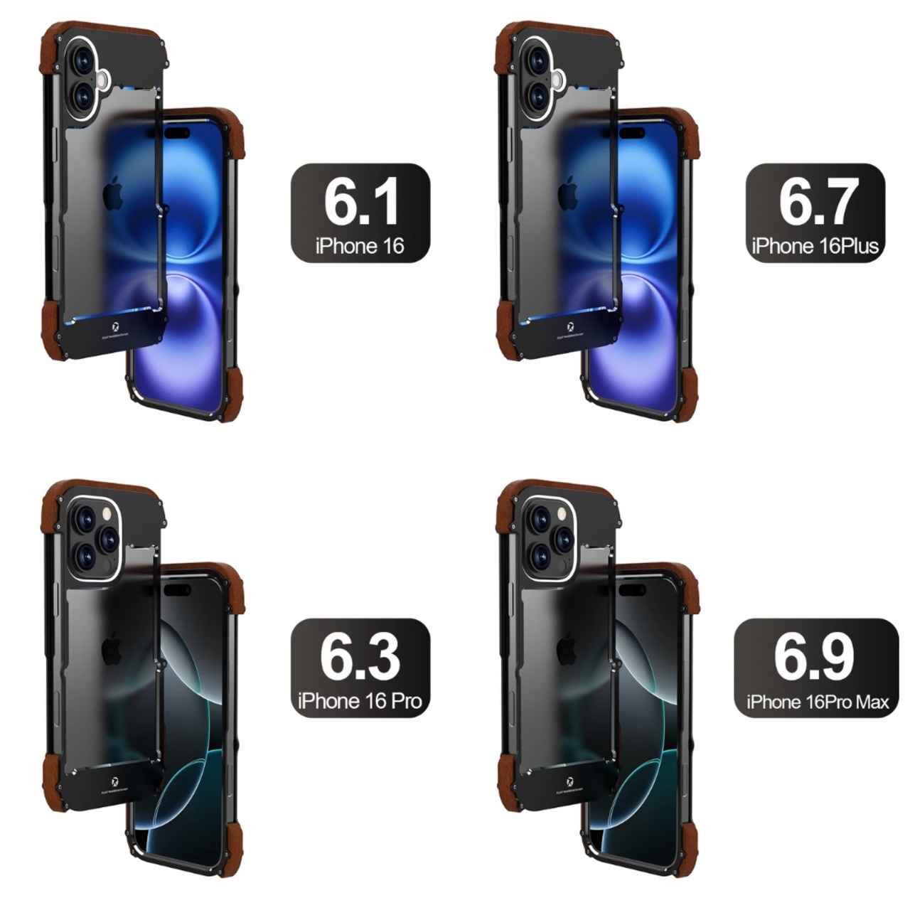 ◆iPhone 16/15/14/13/Pro/Pro Max/Plus◆ Aluminum & Wood Phone Bumper Case / アルミニウム ＆ ウッド フォン バンパー スマホケース