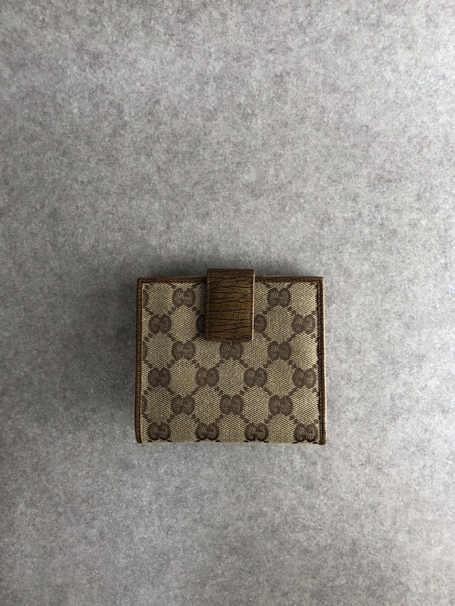 GUCCI グッチ GG 財布 ブラウン バンブー キャンバス ２つ折り vintage ヴィンテージ オールド nex8st
