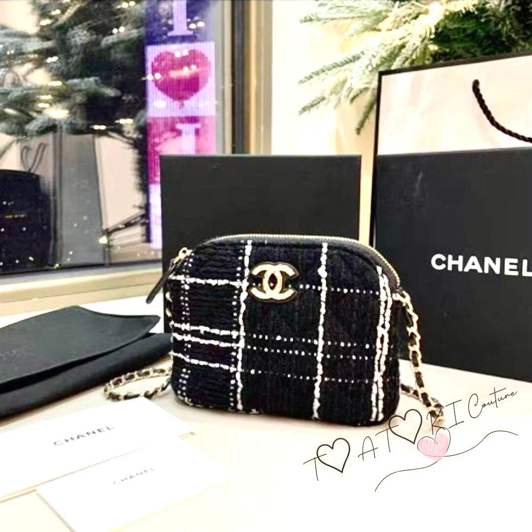 シャネル ノベルティ チェーン ウォレット ポシェット ノベルティ】New✨️♡CHANEL♡ ブラックチェーンウォレット | T♡AT
