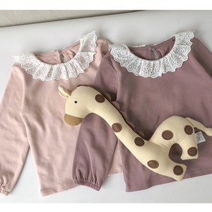 秋レース襟長袖Tシャツ5色