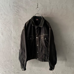 -DIESEL- 90's leather switching cotton tracker jacket