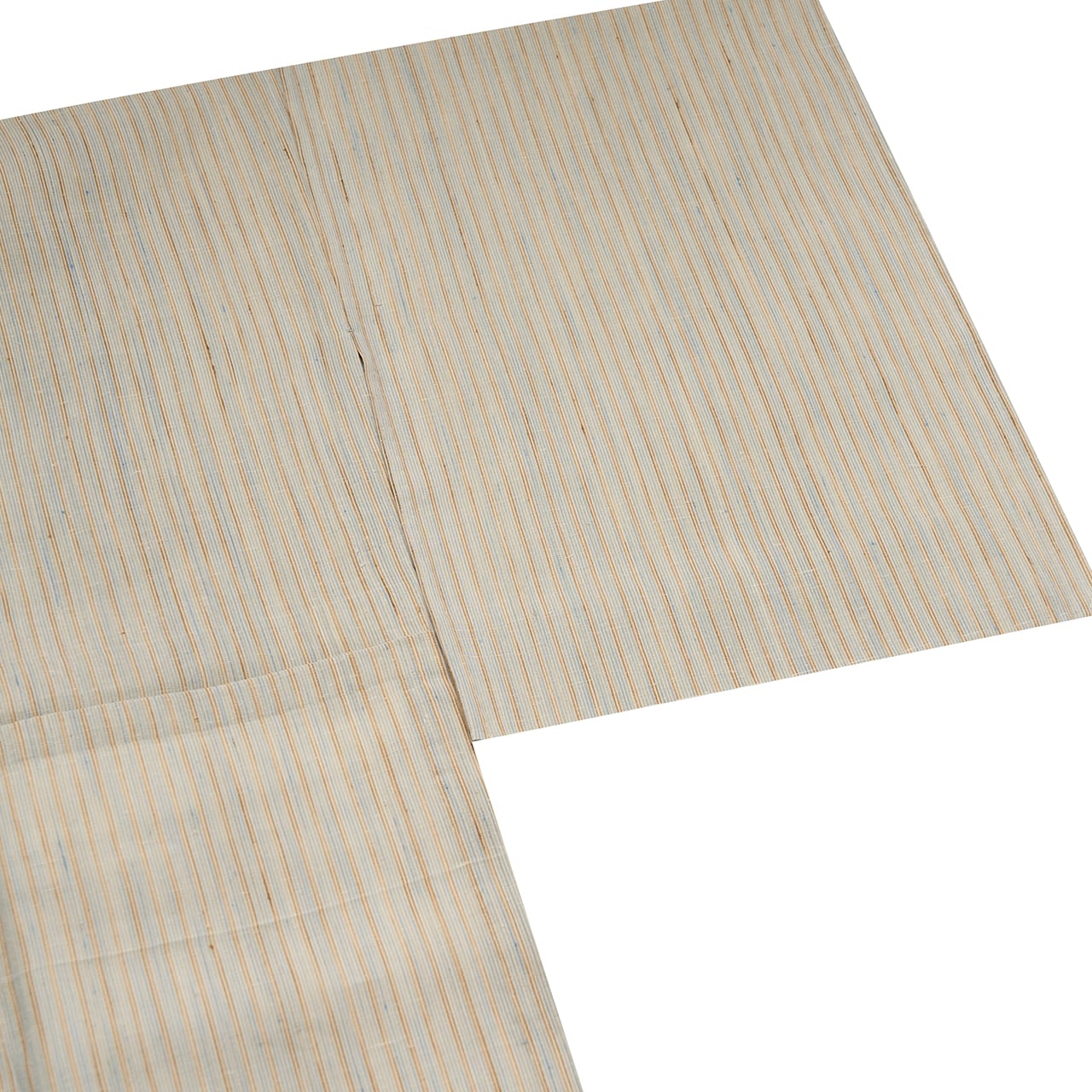 美品！しつけ付き 草木染【単衣 紬】縞ぼかし 灰茶 灰青 灰桜 正絹 真綿紬 草木染二色縞 紬紗単衣着物【お仕立て替え済】 | かわの屋