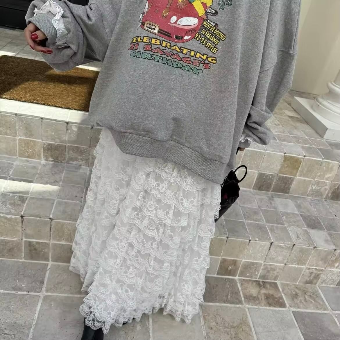 ワンショルルーズスエット