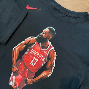 【NIKE】NBA Houston Rockets Tシャツ バスケ イラスト ロケッツ XL ビッグサイズ ナイキ スウッシュ us古着 アメリカ古着