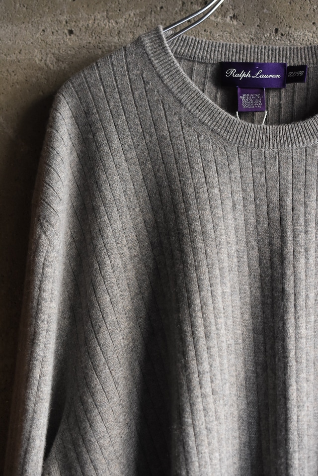 OK／90-00's "Ralph Lauren purple label" cashmere rib knit. MADE IN ITALY -dead stock-
