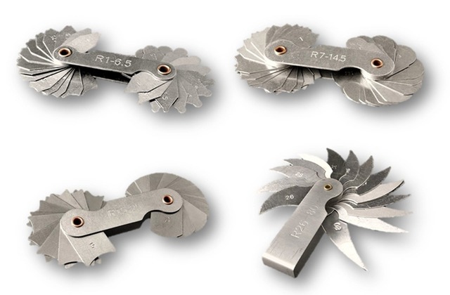 HANSARANG ラジアスゲージ 4点セット R1.0〜R80.0mm まで測定可能 全64枚 円形 R ゲージ