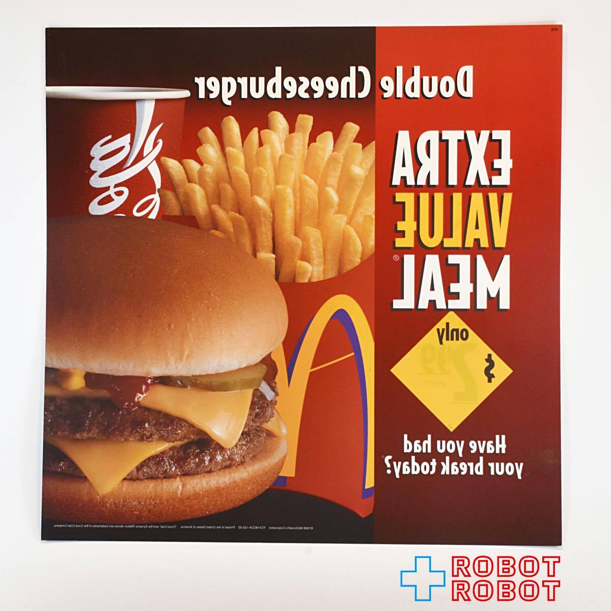 マクドナルド トランスライト メニュー サイン ダブルチーズバーガー