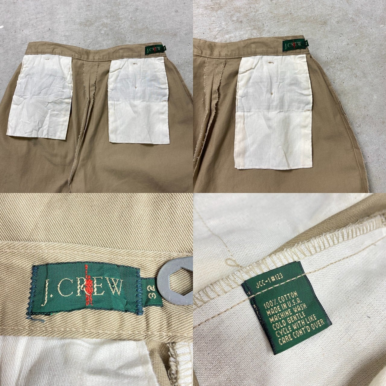 90年代 USA製 J.CREW ジェイクルー チノパンツ 2タック 巨人タグ 90年代 USA製 J.CREW ジェイクルー チノパンツ 2タック 巨人タグ
