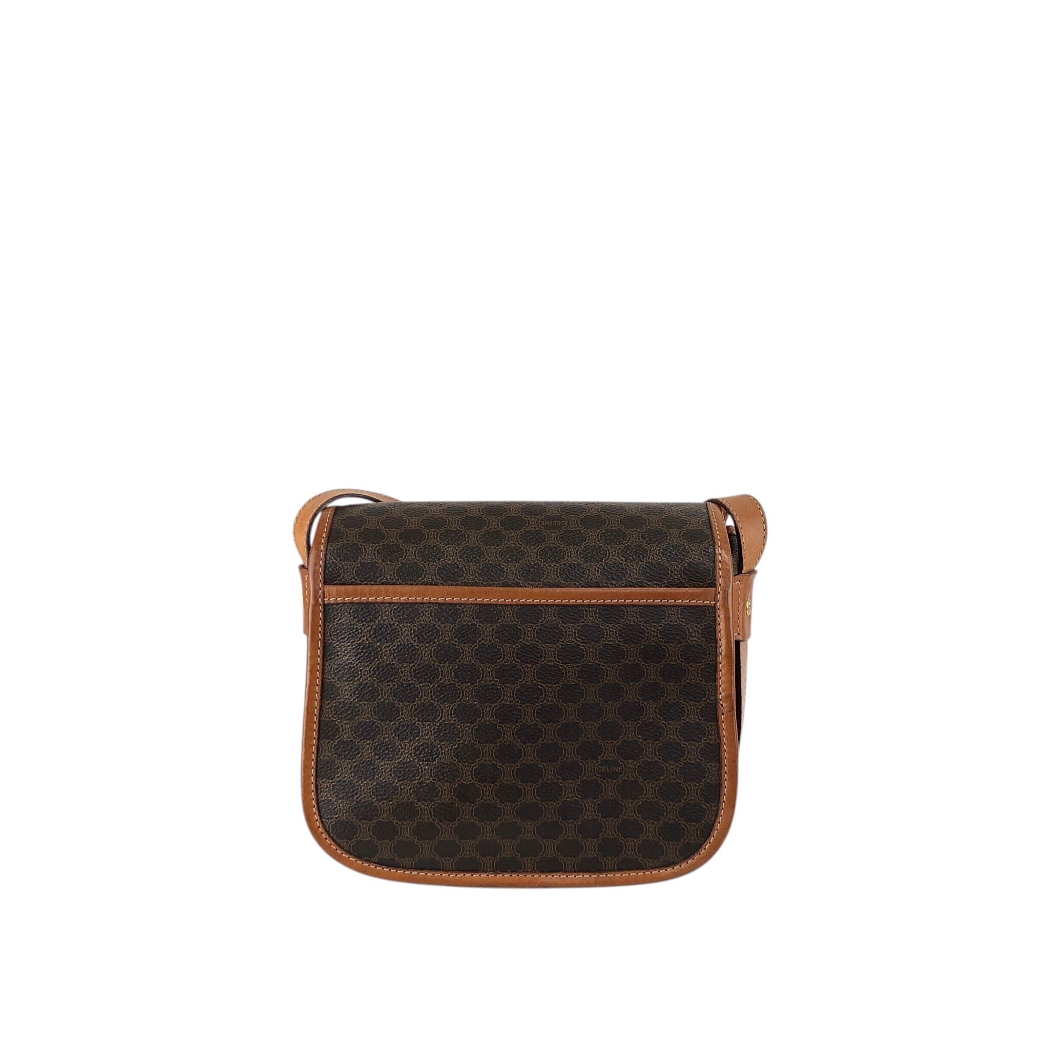 CELINE セリーヌ マカダム ショルダーバッグ ブラウン ブラゾン型押し