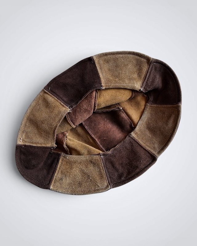 1970s SUEDO LEATHER PATCHWORK HAT