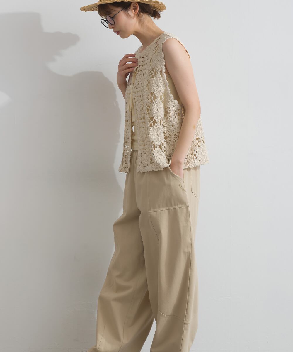 D261114 クロシェモチーフ2WAYベスト / Crochet Motif 2WAY Vest (残り