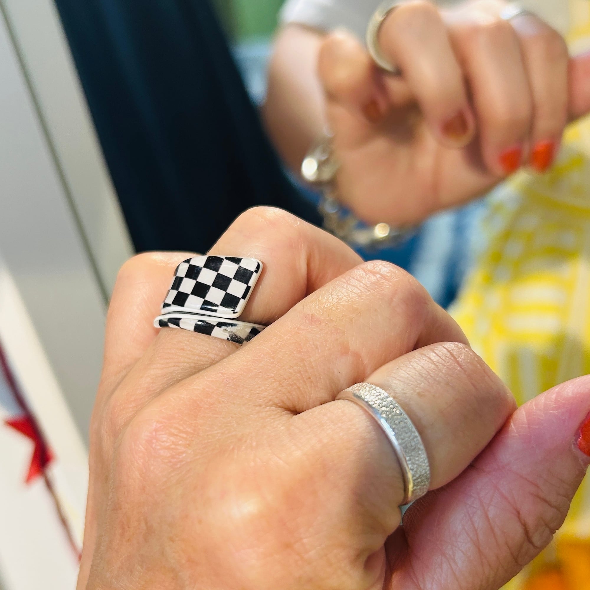 Vintage Checkered Flag ring（8-9号） | Milo Antiques & Vintage