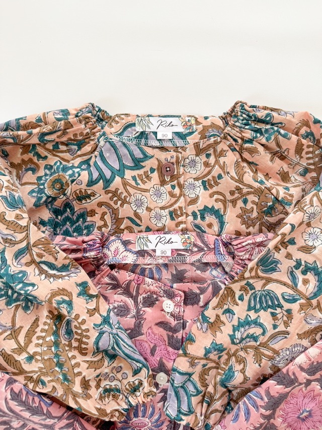 【110cm完成品】インド綿ワンピース(パープル)