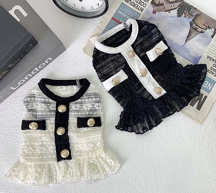 【SALE】cha see-through crop top XS ~ XL 2color / 犬服 春夏 新作 Tシャツ ドッグウェア ショート丈 シースルー 袖なし 小型犬 中型犬 クロップドトップス 涼しい お揃い シンプル