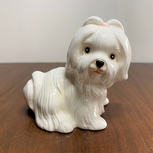 ビンテージ レトロかわいい マルチーズ  犬 フィギュリン / Retro  Vintage Dog Figurine