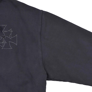 【ASKYURSELF】RAW CROSS STUDS ZIP HOODIE