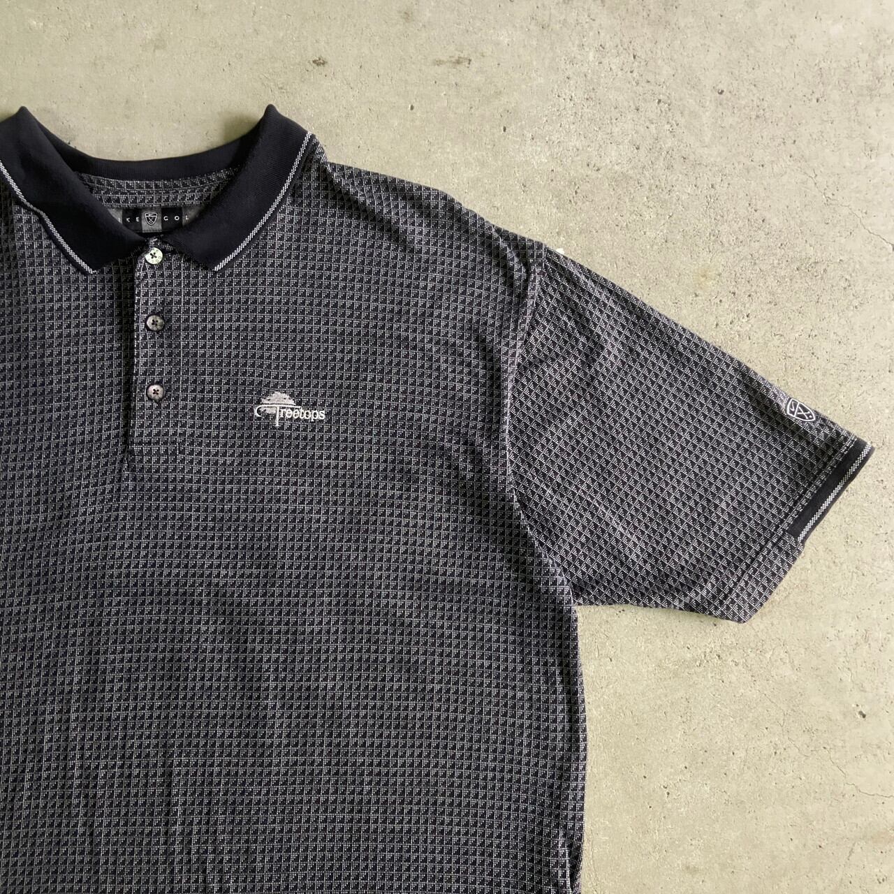 レア 90s NIKE ナイキゴルフ 総柄 ポロシャツ ビッグサイズ ビッグサイズ 00年代 NIKE GOLF ナイキ ゴルフ 企業ロゴ 総柄