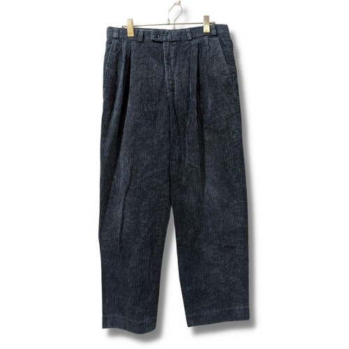 【SALE】コーデュロイスラック　古着　グレー　ツータック　パンツ　ユーロ　太畝　BS381