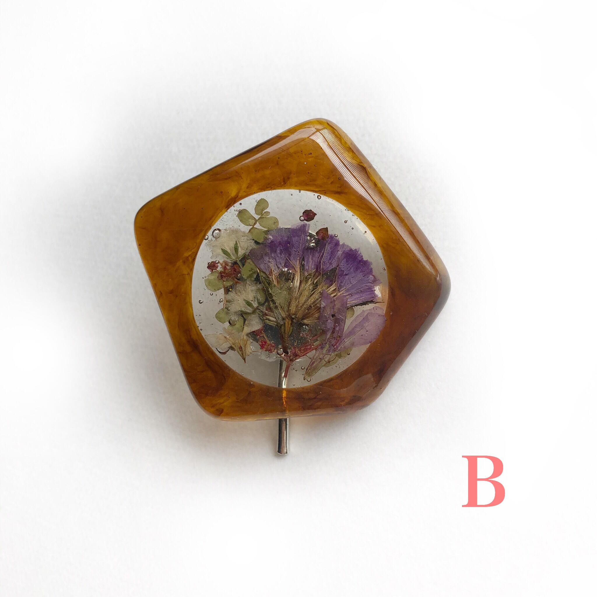 べっ甲柄押し花ポニーフック/ヘアアクセサリー秋色 | chiyo