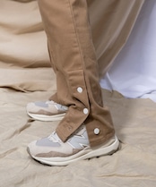 【#Re:room】COTTON TWILL HEM BUTTON TRACK PANTS［REP202］