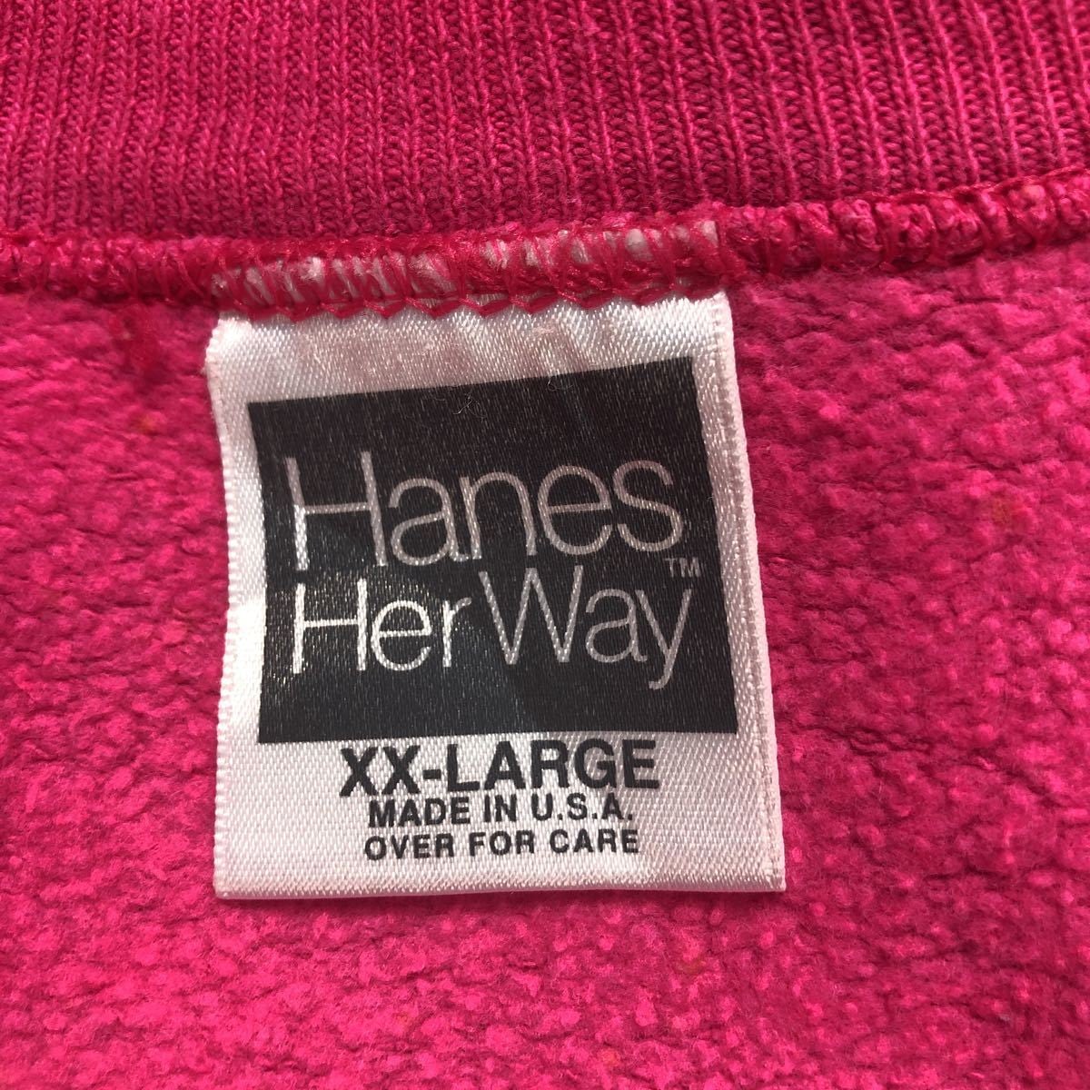 80s Hanes HerWay ラグラン スウェット XXLサイズ ビッグサイズ ヘインズ ヴィンテージ トレーナー USA製 ピンク 古着卸  アメリカ仕入れ a408-5538