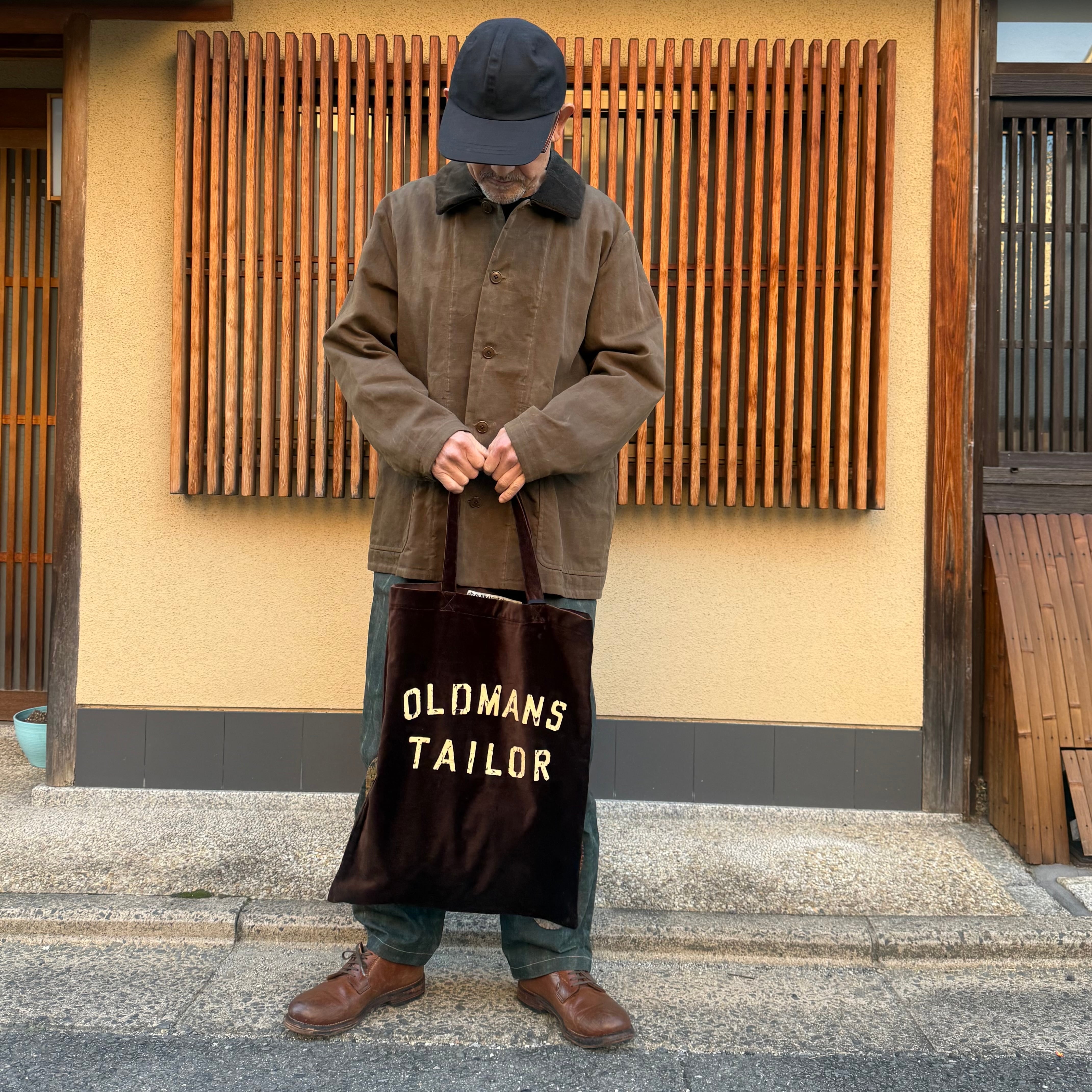R&D.M.Co-/OLDMAN'S TAILOR OMT PRINT VELVET TOTE BAG/OMTプリントベルベットトートバック #m1444 Brown