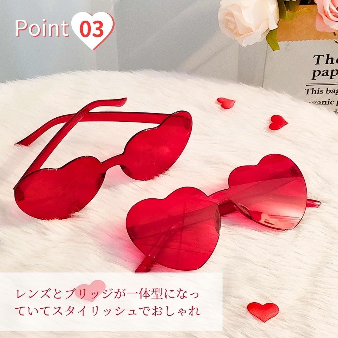 サングラス カラーレンズ ハート おしゃれ メガネ 韓国ファッション