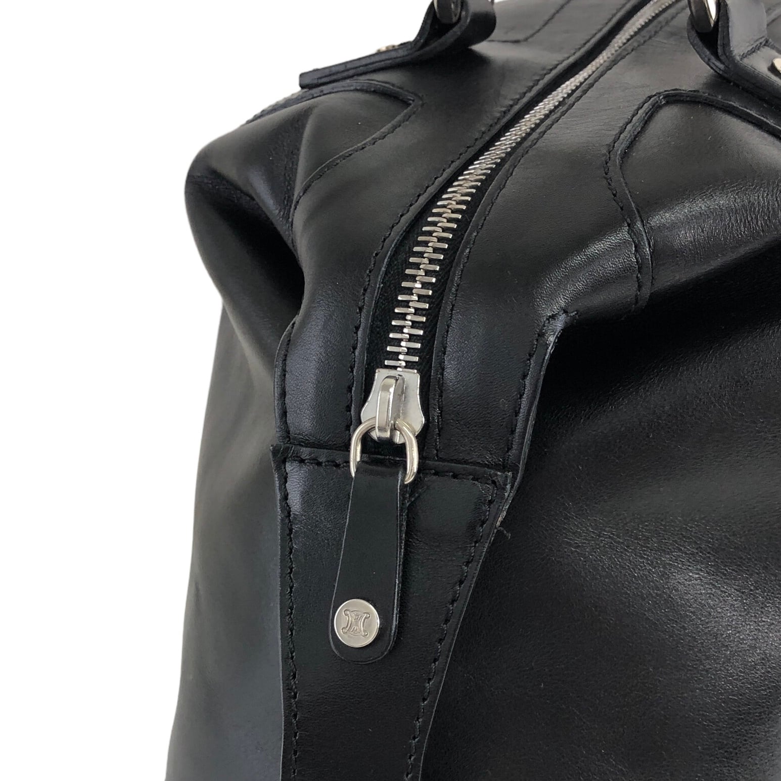 CELINE セリーヌ ボストンバッグ ブラック ブラゾン レザー vintage