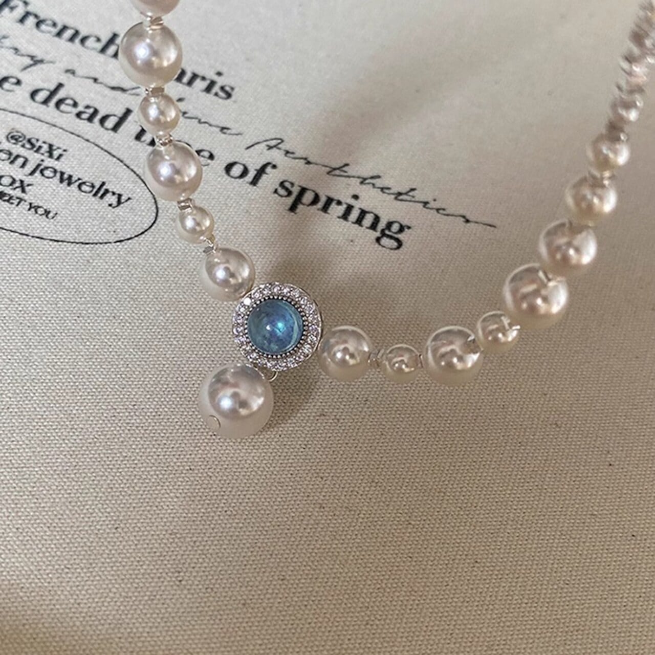 yicanパープル&宝石のネックレス