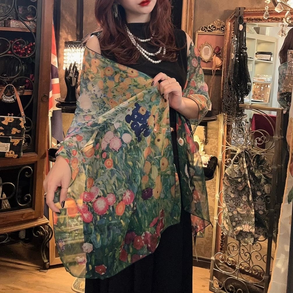 絵画シリーズ］クリムト フラワーガーデン ストール | Jewelry Box.