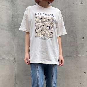 ナンバーミーTOKYO" FLOWER PRINT TEE" BEIGE×WHITE